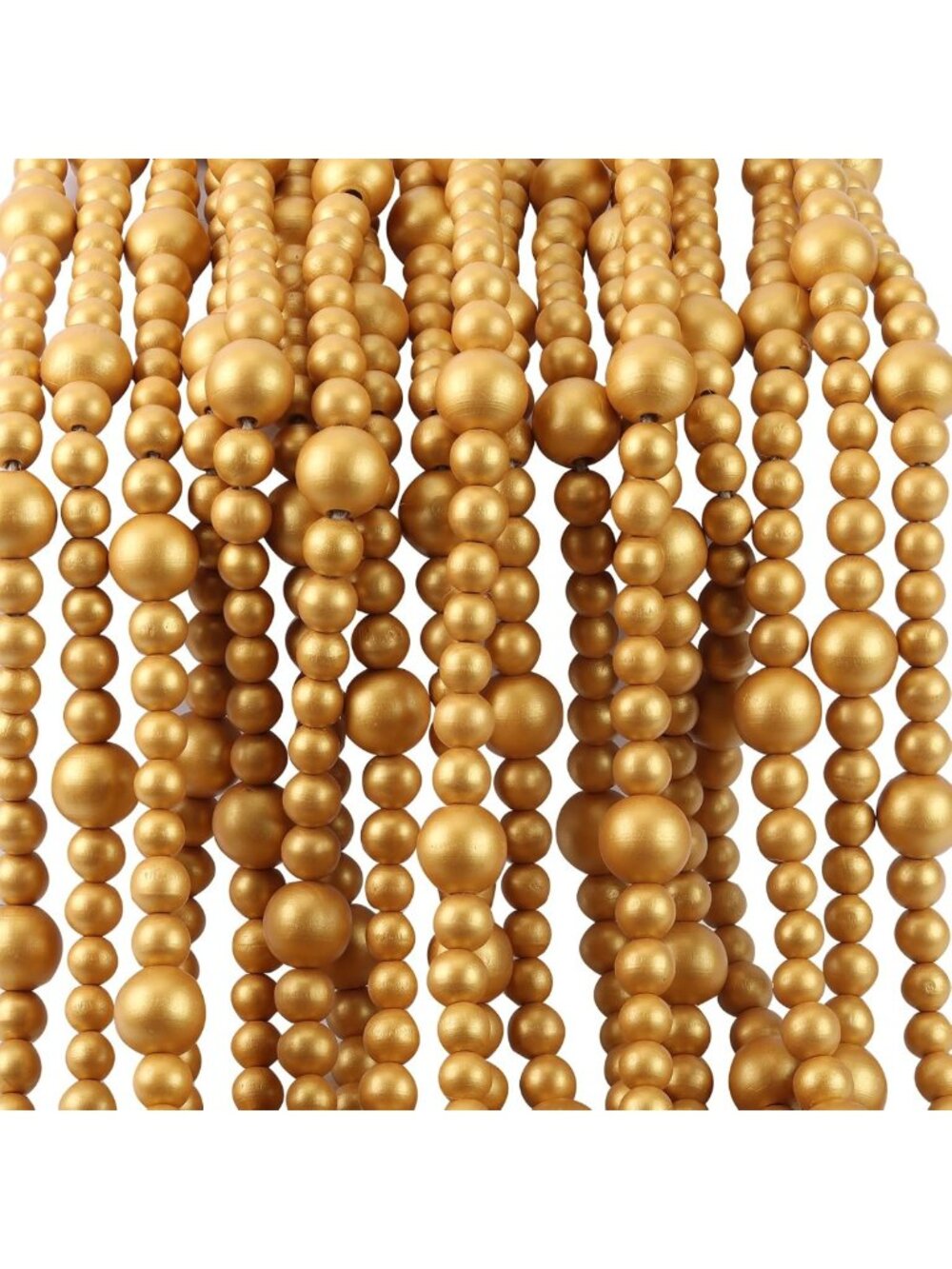 48ft Rustic Wood Bead Garland - Farmhouse Holiday Decor for Tree, Mantel